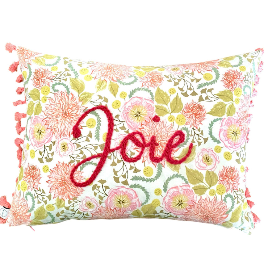cushions, pom pom cushion with embroidery, pink cushions, feather down filling, cushion, throw cushion ,display pillow, pillow