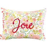 cushions, pom pom cushion with embroidery, pink cushions, feather down filling, cushion, throw cushion ,display pillow, pillow