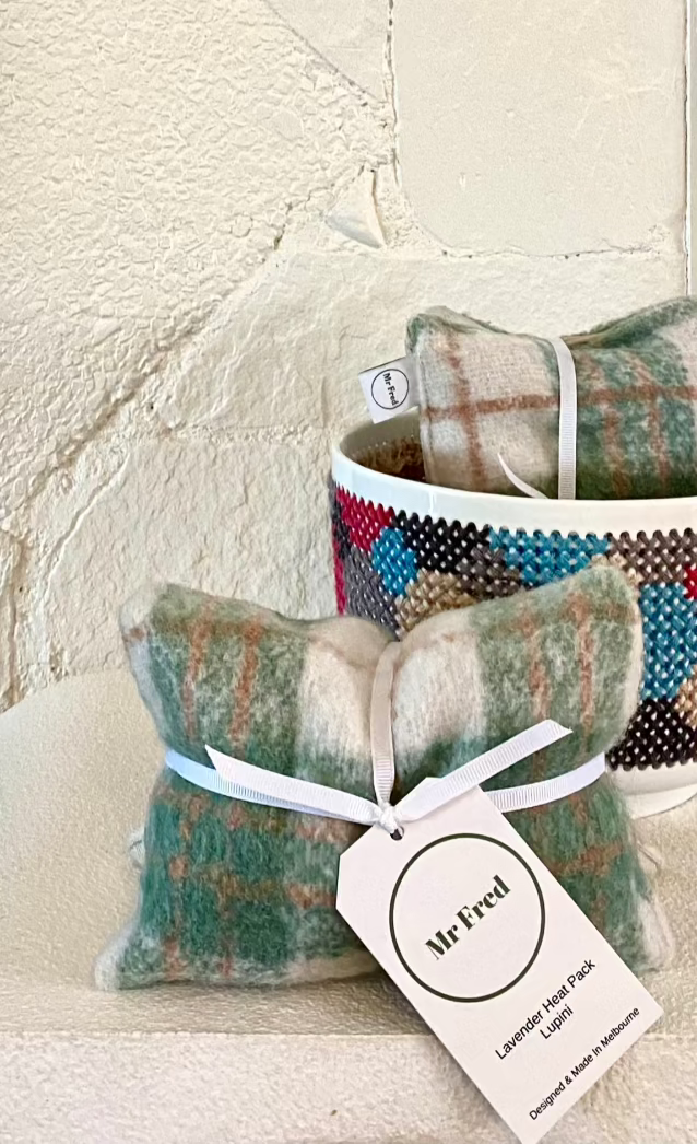 Green Heat pack against wall with bowl